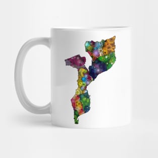 Spirograph Patterned Mozambique Administrative Provinces Map Mug